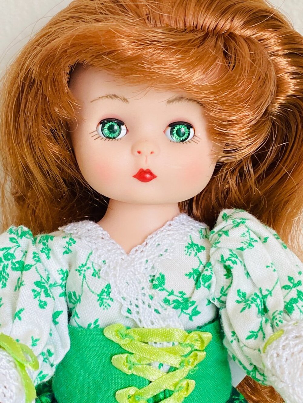 OOAK Vintage 1980 Effanbee Toni Doll Red Hair St Patrick IRELAND 16 INCH CAPE